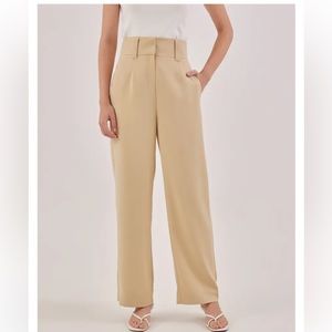 Love Bonito Morie high rise camel tailored trousers.